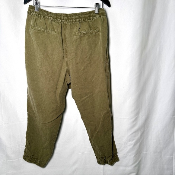 🌿 J.Crew Point Sur Linen-Lyocell Jogger Pants (6) Olive Green, Elastic Waist - Picture 10 of 14